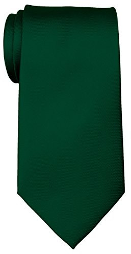 Retreez Corbata de microfibra de color liso sólido para hombres Verde oscuro