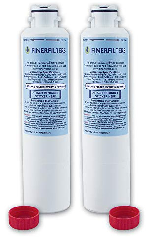 2 x Finerfilters FF-305 Samsung DA29-00020B Compatible Fridge Water Filter Also Fits DA99-02131B, DA97-08006A, HAF-CIN EXP, DA29-00020A, DA29-00019A