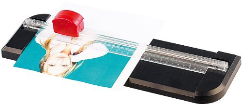 General Office Papierschneidemaschine: 3in1-Rollen-Schneidemaschine A4 mit 3 Klingenformen (Papierschneidegerät, Schneidemaschine Papier, Fotopapier Laserdrucker)