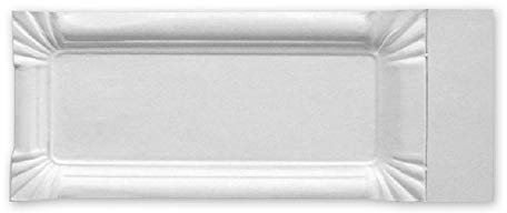 Gastro-Bedarf-Gutheil 250 Wurstpappen - Pappteller eckig 8x18+3cm m Abriss