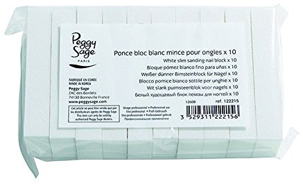 lot de 10 ponces bloc blancs minces pour ongles