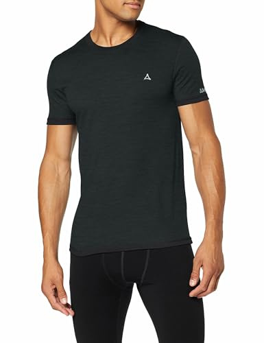 Schöffel Herren Merino Sport Shirt 1/2 Arm M, temperaturregulierendes Unterhemd, atmungsaktives Funktionsunterwäsche-Shirt in Wollqualität, anthrazit, XXL
