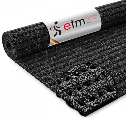 etm Sicherheitsmatte gegen Glätte - Outdoor Teppich mit Rutschfester Granulat Beschichtung - Antirutschmatte für Außenbereich - 120 cm Breite und viele Farben und Längen (6 m, anthrazit)
