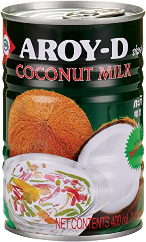 AROY-D Kokosnussmilch I Cremige Kokosmilch zum Backen & für Desserts I 100% Vegan & Laktosefrei I Ideal für Kuchen, Süßspeisen, Smoothies & Cocktails I 8 x 400 ml