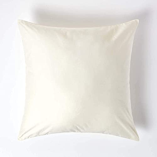 HOMESCAPES Luxus Kissenbezug Creme-vanille 80x80 cm, 100% ägyptische Baumwolle, Kissenhülle Fadendichte 1000