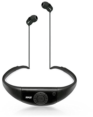 Pyle, PSWP8BK, lettore musicale MP3 sportivo con 8 GB di memoria integrata, auricolare per il nuoto, impermeabile