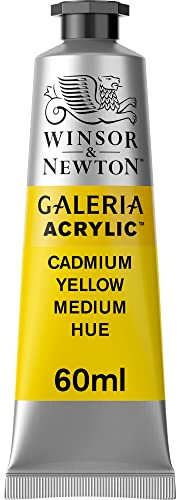 Winsor & Newton Galería - Pintura Acrílica , 60 ml, Amarillo (Cadmium Yellow Medium Hue)