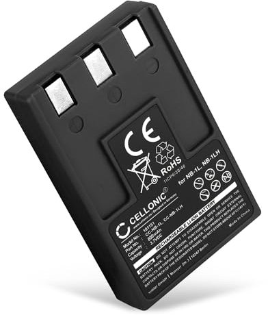 CELLONIC, Akku für Kamera kompatibel mit Canon Digital IXUS, NB-1L, 500, V (3.7V, 830mAh)