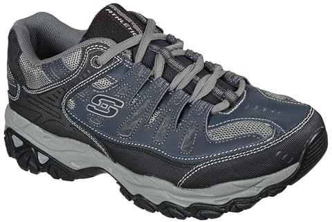 Skechers Baskets Afterburn M. Fit pour Homme, Bleu Marine, 39 EU