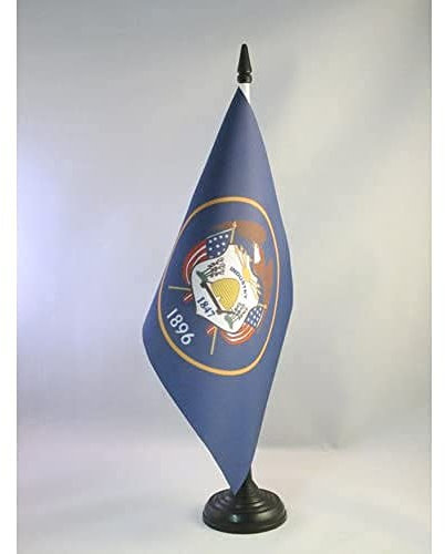 AZ FLAG - Tischflagge Utah - 21x14 cm - Bundesstaat Utah Tischfahne 14 x 21 Cm - Flaggen