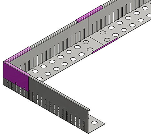 Sparset-10mtr-Kiesfangleiste-klein-gelocht-Aluminium-60x120x2000mm 4 Verbinder 2 Winkelverbinder