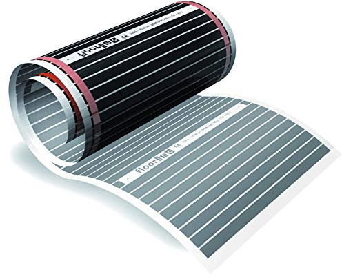 floorino – Infrarot Elektrische Fußbodenheizung für Laminat und Parkett, 4m x 0,5m (2m²), 80 Watt, Heizfolie Flächenheizung auch als Wandheizung / Deckenheizung z.B. im Wohnzimmer, Wohnwagen oder Wintergarten geeignet, mit Ansschluss-Set