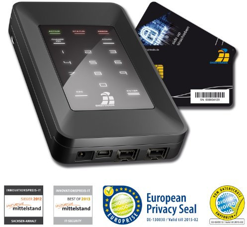 Digittrade HS256S Externe Festplatte 2TB High Security Mobile HDD (6,4 cm (2,5 Zoll), 5400rpm, USB 2.0) 256-Bit AES Verschlüsselung, Smartcard & PIN