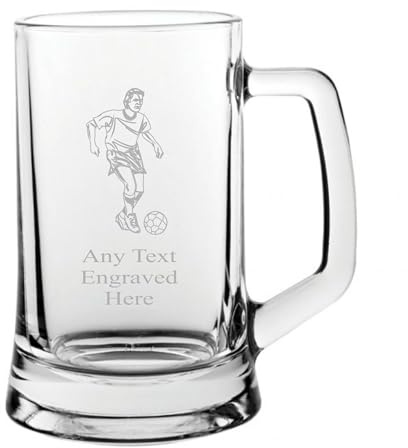 Glass Tankard [Custom] Engraved Football Pint GT16