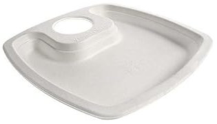 Assiette cocktail pulpe 25 cm avec emplacement verre x25-25 pièces