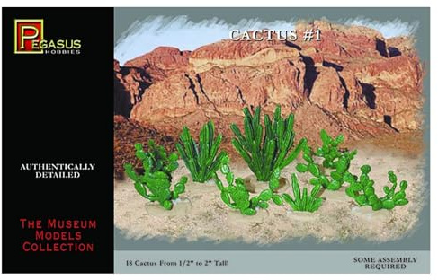 Pegasus PG6507 - Large Cacti Plastic Model Kit, 13-50 mm