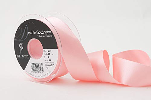 Berisfords Double FACE Poly Satin Ribbon, Pink, 10.5x10.5x4.6 cm