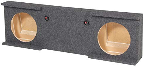 QPower GMC12-2007-4DR Dual 12-Inch Subwoofer Box, Underseat Sub Enclosure with Carpet Cover, Compatible with GMC and Chevy 2007–2013 Crew Cab Trucks