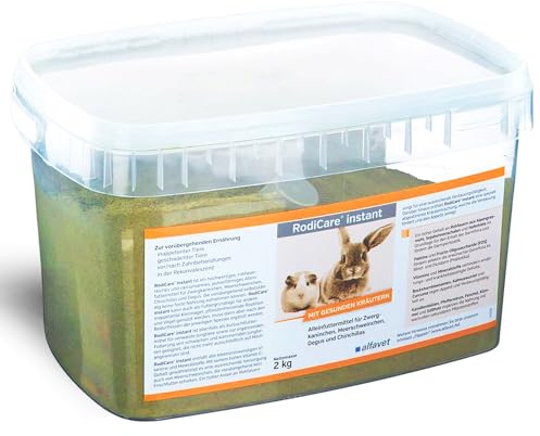 alfavet RodiCare instantané Aliment pour Petits Lapins Nains, cochons d'Inde et Petits rongeurs affaiblis et sans appétit, 2 kg de Poudre avec cuillère doseuse