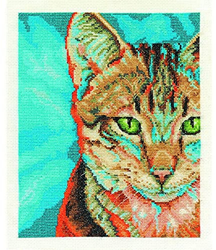 DMC Tabby 14 Count Cross Stitch Kit, Multi-Colour