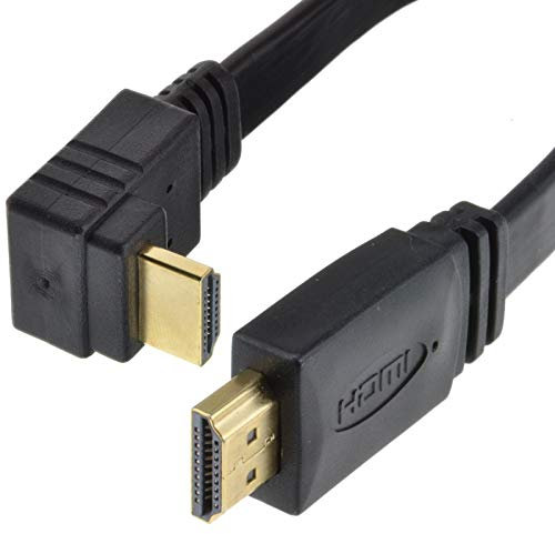 kenable FLAT HDMI Right Angle Lead High Speed Low Profile Cable HD TV 1080P Gold 2m [2 metres]