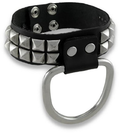 Zeckos Choker-Halsband mit D-Ring, Leder, Schwarz, Einheitsgröße, Leder