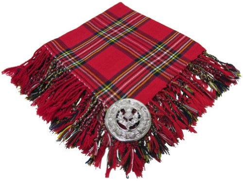 Tartanista - Herren Fly Plaids für Kilt - mit Brosche - Royal Stewart