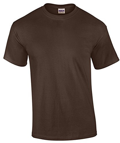 Gildan Mens Heavy Cotton Short Sleeve T-Shirt (L) (Dark Chocolate)