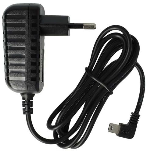 220V Netzteil Ladegerät Ladekabel (1A) mit Mini-USB kompatibel mit Falk Lux 22, 30, 32, 40, Blaupunkt Travelpilot 40, 50, 51, 52, 70, 72, A-Rival CarCam