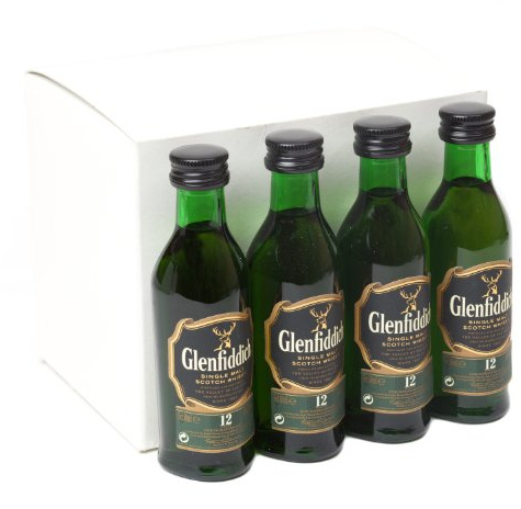 Glenfiddich 12 year old Single Malt Whisky 5cl Miniature UNTUBED - 12 Pack