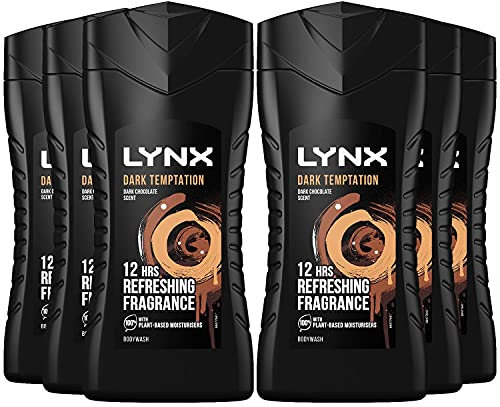 Lynx Dark Temptation Revitalising Shower Gel (6 x 250ml) - Bottle Design May Vary