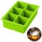 iNeibo Silicone Large Ice Cube Tray Silicone Ice Mold - Make 6 Pieces 2 Inch Ice Cube for Whiskey Drinking, A Must-Have for Cooling Bar Drinks Make Fun Ice Food (Green, 1 Pack)