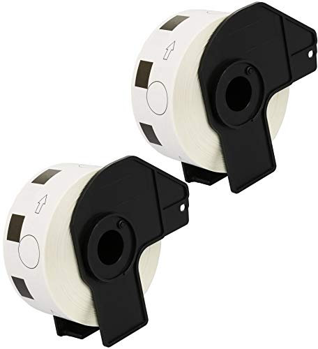 2 x DK11218 24mm x 24mm Runde-Etiketten (1000 Stück/Rolle) kompatibel für Brother P-Touch QL-500 QL-550 QL-560 QL-570 QL-700 QL-710W QL-720NW QL-800 QL-810W QL-820NWB QL-1050 QL-1100 QL-1110NWB