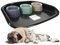 GarPet Futterstation Hund 3 Näpfe Futterbar mit Rückwand Spritzschutz Hundebar Futternapf Wassernapf Unterlage Matte Hunde Katzen