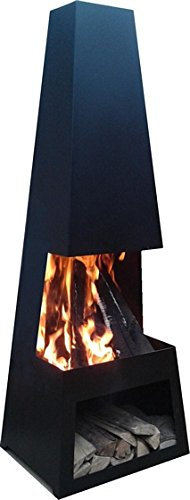 Pular Gartenkamin XL 54x43x150 cm. Schwarz