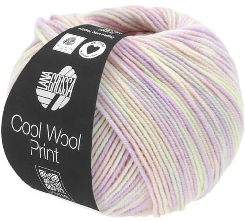 LANA GROSSA Cool Wool Print | Extrafeine Merinowolle waschmaschinenfest und filzfrei | Handstrickgarn aus 100% Schurwolle (Merino extrafein) | 50g Wolle zum Stricken & Häkeln | 160m Garn FB 747