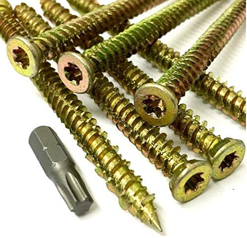 Vis de fixation pour cadre en béton de 7,5 mm de diamètre et 180 mm de long (avec 30 embouts Torx pour chaque commande) pour fenêtres et portes