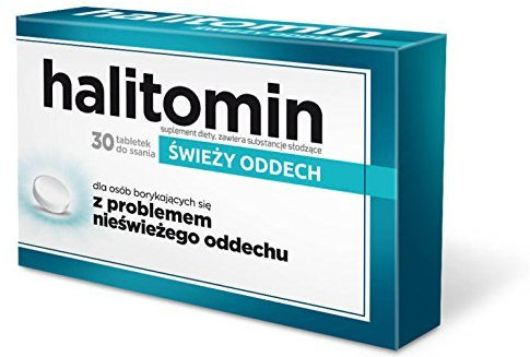 Aflofarm HALITOMIN - 30 pastilles - Aide à conserver une haleine fraîche plus longtemps et à laisser une agréable sensation de fraîcheur en bouche