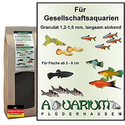 AQUARIUM-PLÜDERHAUSEN Zierfischfutter Gesellschaftsaquarien auch Tropheus, Gran 1,2-1,5mm, 400g/1000ml