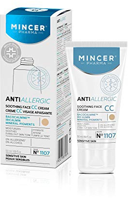 Mincer Pharma Anti Allergic Beruhigende Feuchtigkeitsspendende Gesichts CC Creme für Empfindliche Haut mit Bacocalmine, Iricalmin und Mineralpigmenten 50 ml