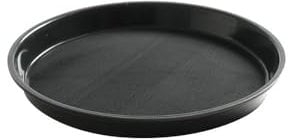 HENDI Plateau de Service, Rond, Bord Haut, Couche antidérapant en Caoutchouc, Multi-Usage, pour Buffet, Fast Food et Restauration Rapide, ⌀320x(H) 37mm, Polypropylene, Noir