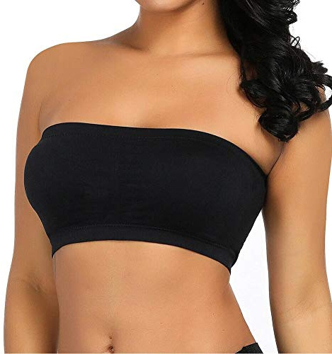 Boolavard Mode des Femmes Sexy sans Bretelles de Soutien-Gorge Boob Tube (L: 38-40, Noir)