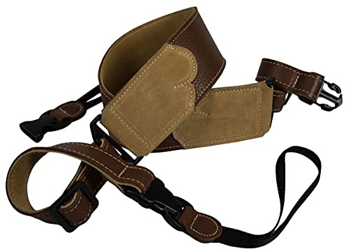 Franklin Strap - 2.5 Glove Leather with Suede Backing and Quick Release Loops - Banjo Strap - Caramel