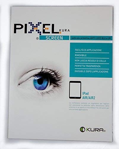Pellicola PIXEL SCREEN, Filtro per Monitor, Anti Luce blu e uv e Antiriflesso, Anti Graffio e no Bolle, Massima Trasparenza. (iPad air)