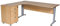Furni24 Schreibtisch Winkelschreibtisch, Eckschreibtisch, Moderner Bürotisch Computertisch mit großer Arbeitsfläche, Bürotisch, PC Tisch, Dona Buche 180x120x74cm inkl.Beistellcontainer Links gewinkelt