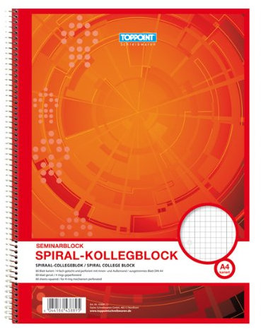 25x Collegeblock A4 Spirablock Kollegblock kariert