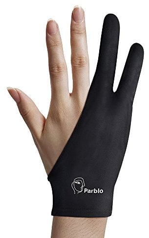 Parblo Zwei-Finger Handschuh (Freie Größe), Antifouling-Handschuh für Grafiktablett Graphics Tablet Pen-Monitor Drawing Tablet Light Box Verfolgenbrett PR-01