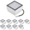 ledscom.de 10 Stück LED Pflasterstein Bodeneinbauleuchte CUS für außen, IP67, eckig, 10 x 10cm, blau