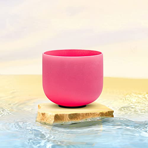 Topfund F-Note, Herzchakra, mattierte Quarzkristall-Klangschale, 20,3 cm, Rosa