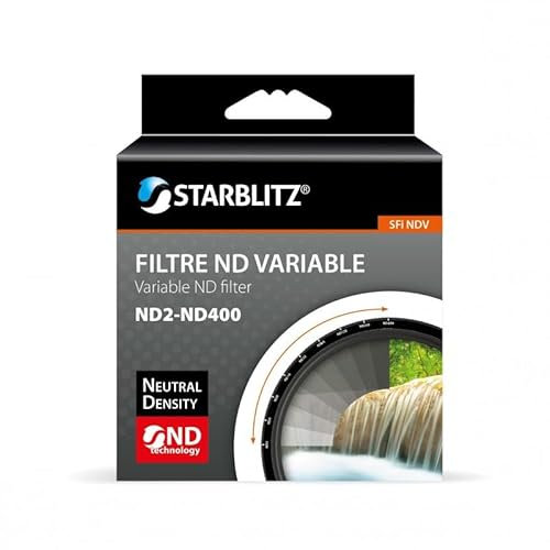 STARBLITZ sfindv62 Graduated ND2 to ND400 Variable Neutral Density Filter for 62 mm Lens (Black)